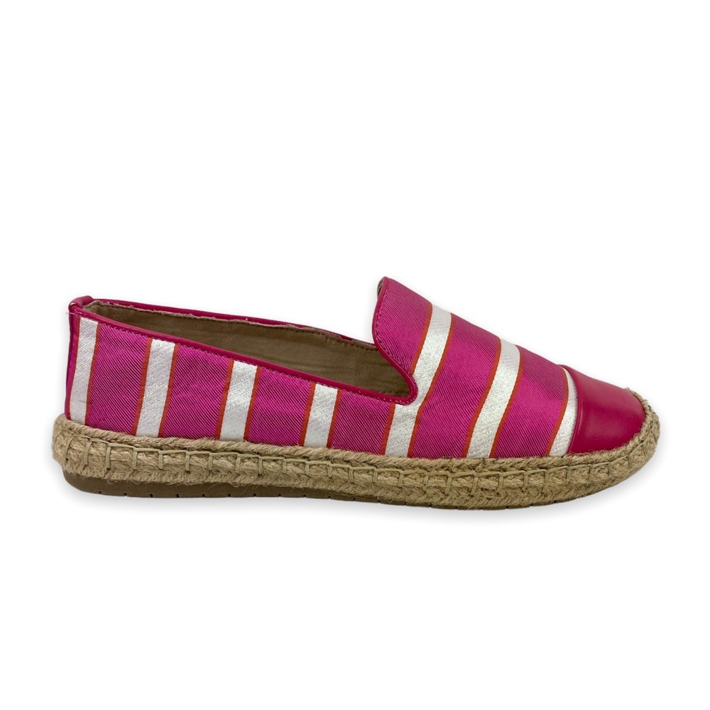 Charter Club Jonii Espadrille Flats Women's Pink Striped Slip On Shoes Size 6.5